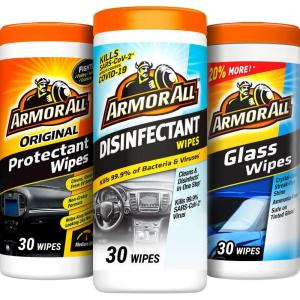 imageArmor All Car Cleaning Wipes Kit Includes Protectant Wipes Disinfectant Wipes Glass Cleaner Wipes for Cars Trucks and Motorcycles Pack of 3Wipes Kit Protectant  Disinfectant  Glass