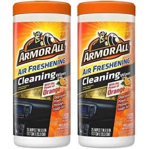 imageArmor All Car Interior Cleaner Wipes  Car Cleaning Wipes with Orange Cleans Dirt and Dust in Cars Trucks and Motorcycles 25 Count25 Count Pack of 2