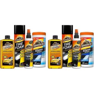 imageArmor All Car Wash and Car Cleaner Kit by Armor All Includes Glass Wipes Car Wash ampamp Wax Concentrate Protectant Spray and Tire FoamComplete Kit 4pc Pack of 2