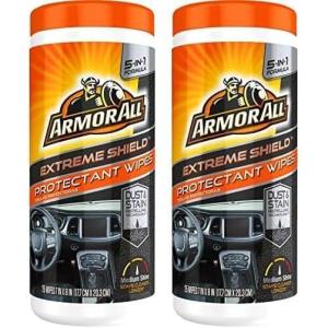 imageArmor All Extreme Shield Protectant Wipes by Armor All Interior Car Cleaning Wipes with UV Protection Against Cracking and Fading 25 Count25 Count Pack of 2