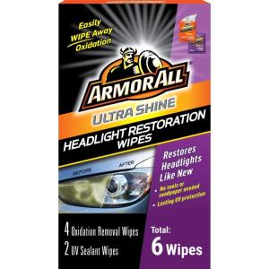 imageArmor All Car Headlights Cleaner Wipes  Cleaning Wipes for Headlights for Cars Trucks Mortocycles 6 Wipes