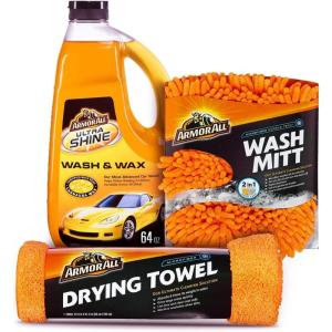 imageArmor All Car Wash Kit Includes Car Wash Soap Wash Mitt ampamp Microfiber Towel 3 Piece KitCar Wash Kit