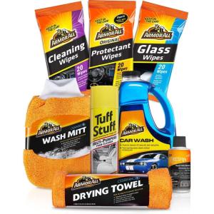 imageArmor All Car Wash and Cleaner Kit Includes Cleaning Wipes for Car Interior Cleaner Concentrate Car Air Freshener Microfiber Towels 8 Piece KitCar Wash and Cleaner Kit 8pc