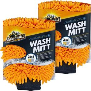imageArmor All Microfiber Car Wash Mitt Car Wash Glove for Clean Cars Trucks Motorcycles 2 Each